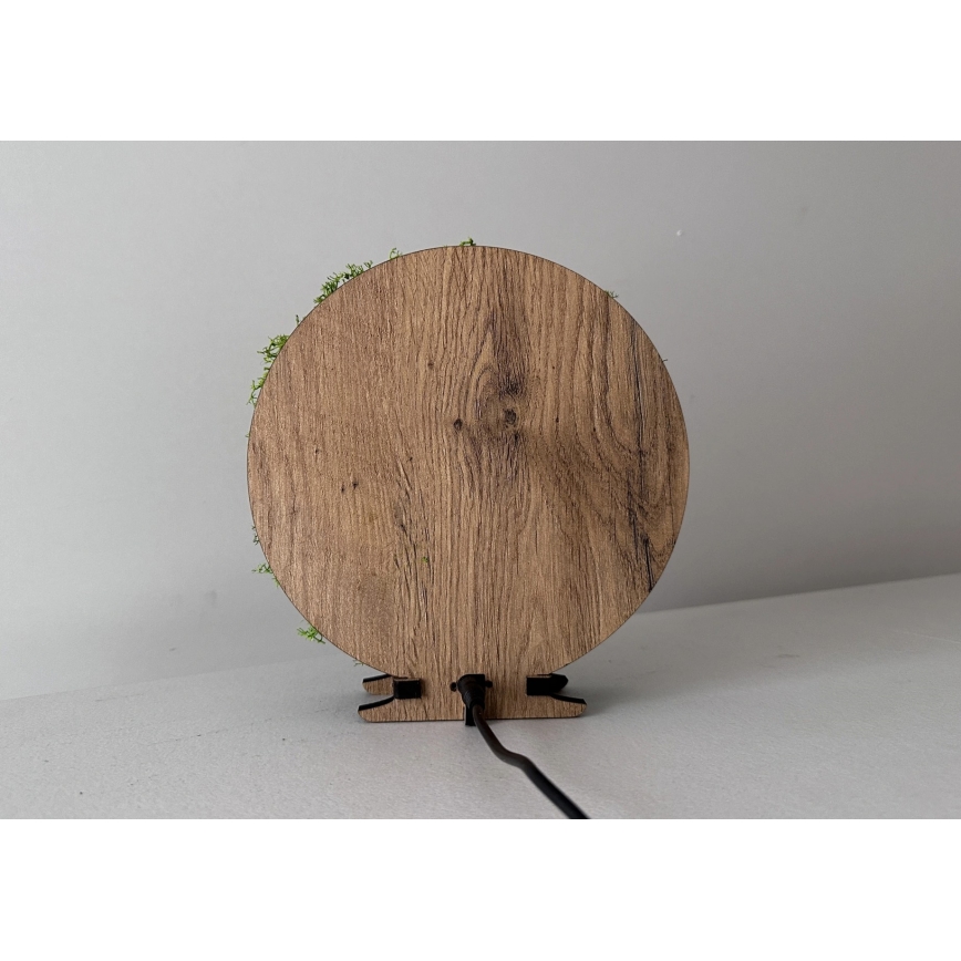 Li-Go 23625/DUB2 - LED stmievateľná stolová dekorácia LED/12W/230V 20x22 cm dub/machová veverička