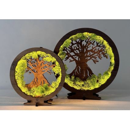 Li-Go 23631/DUB2 - Stmievateľná LED stolová dekorácia LED/12W/230V 30x31 cm dub/mach a strom