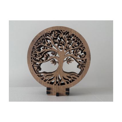 Li-Go 23648/DUB2 - LED stmievateľná stolová dekorácia LED/12W/230V 30x31 cm dub/Strom života