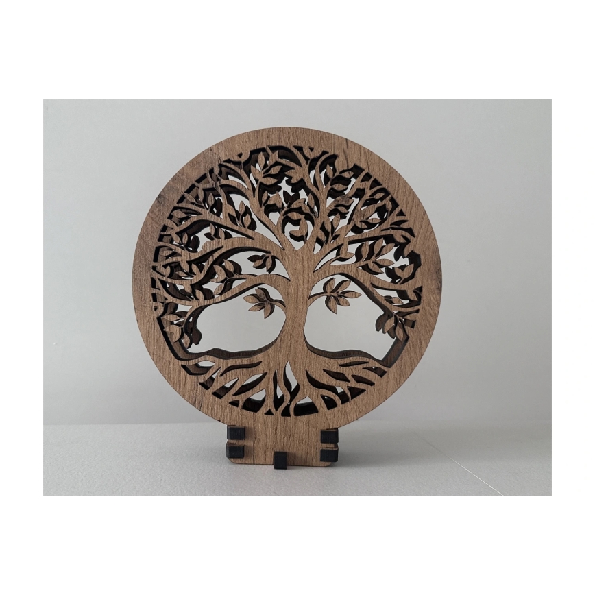 Li-Go 23648/DUB2 - LED stmievateľná stolová dekorácia LED/12W/230V 30x31 cm dub/Strom života