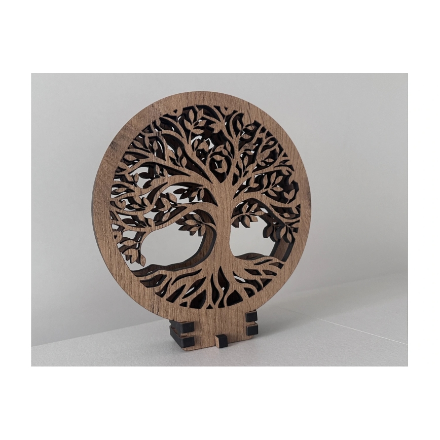 Li-Go 23648/DUB2 - LED Stmievateľná stolná dekorácia LED/12W/230V 30x31 cm dub/Strom života