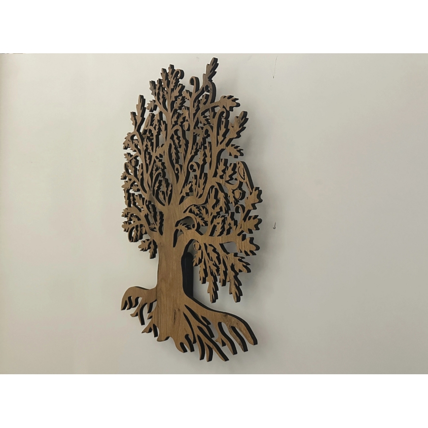 Li-Go 23673/DUB2 - LED stmievateľná nástenná dekorácia LED/10W/5V 20000 mAh 45x55 cm dub + diaľkové ovládanie