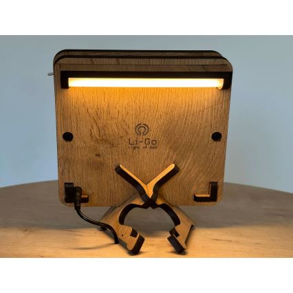 Li-Go 4070/DUB2 - LED Stolná dekorácia LED/12W/230V 19x19 cm dub/kôň