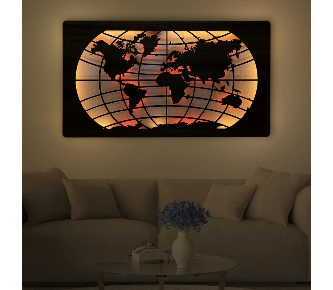 Li-Go 4709/DUB2 - LED RGBW nástenná dekorácia LED/24W/230V 125x74 cm dubová + diaľkový ovládač 4709/DUB2