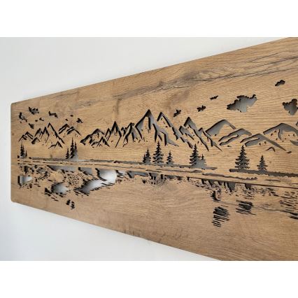 Li-Go 4778/A/4 - LED stmievateľná nástenná dekorácia LED/10W/5V 30000 mAh 120x40 cm dub/jazero