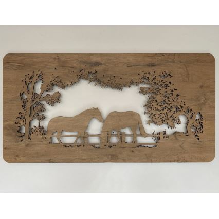 Li-Go 5012/B/4 - LED Stmievateľná nástenná dekorácia LED/10W/5V 30000 mAh 120x60 cm dub/Kone + diaľkové ovládanie