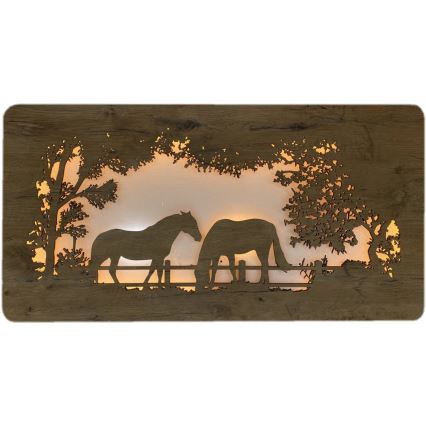 Li-Go 5012/B/4 - LED Stmievateľná nástenná dekorácia LED/10W/5V 30000 mAh 120x60 cm dub/Kone + diaľkové ovládanie