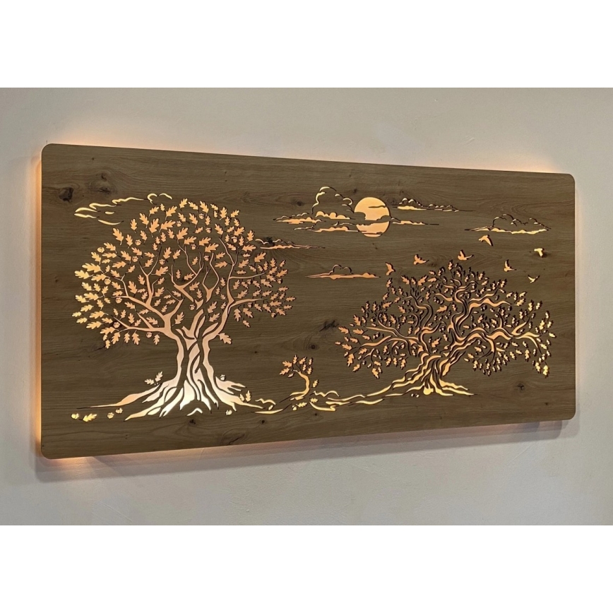 Li-Go 5307/DUB2 - LED stmievateľná nástenná dekorácia LED/24W/230V 120x60 cm dub/Tri duby