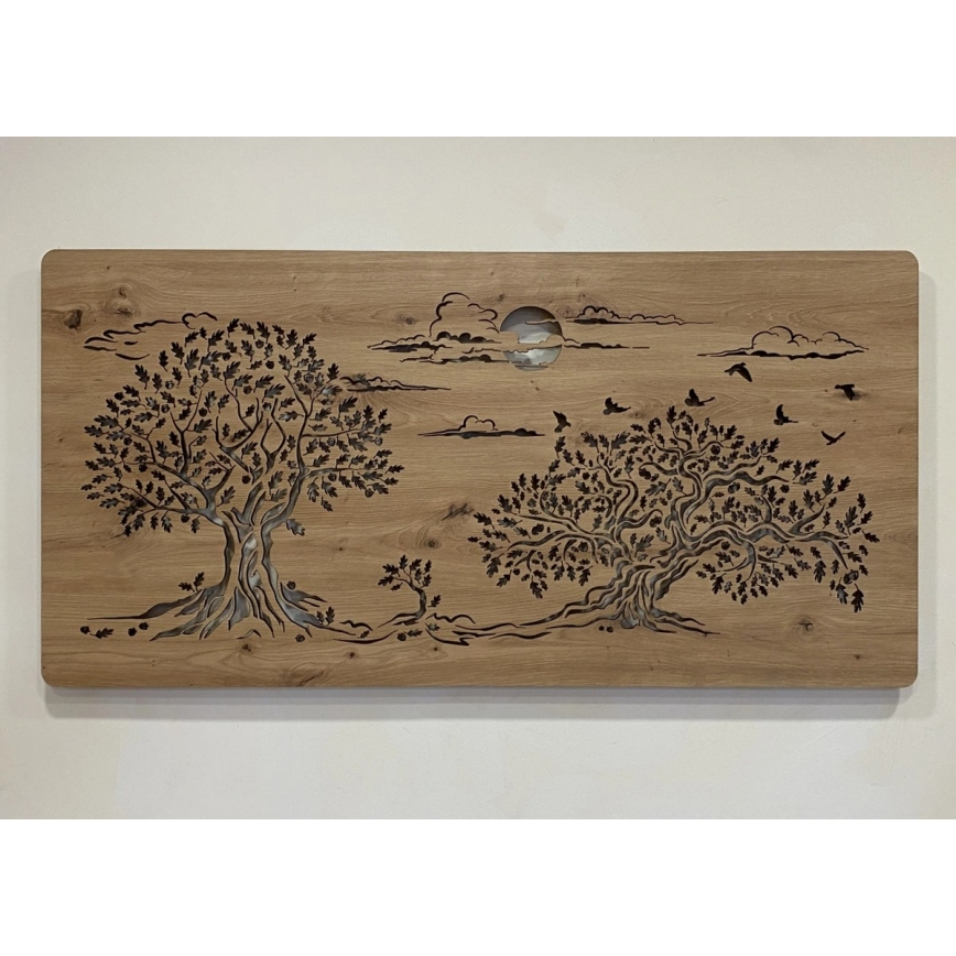 Li-Go 5307/DUB2 - LED stmievateľná nástenná dekorácia LED/24W/230V 120x60 cm dub/Tri duby