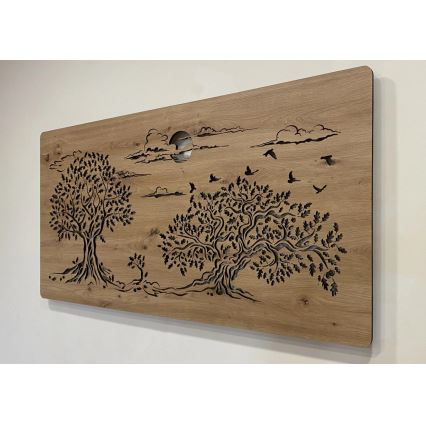 Li-Go 5307/DUB2 - LED stmievateľná nástenná dekorácia LED/24W/230V 120x60 cm dub/Tri duby