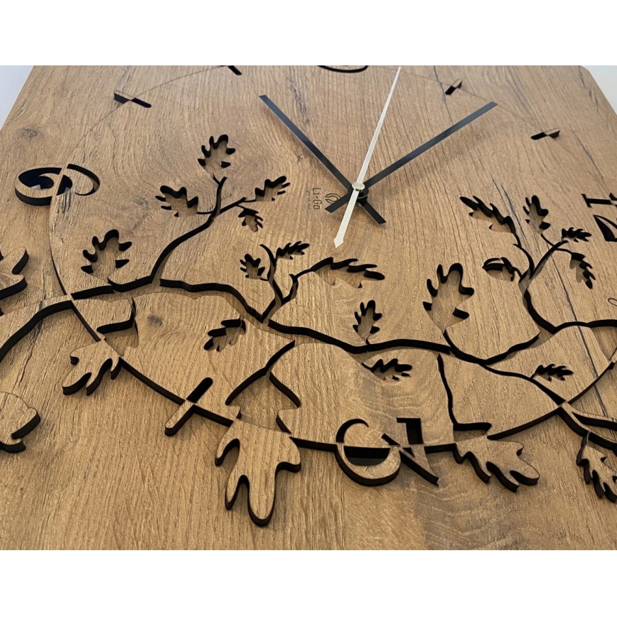 Li-Go 5499/DUB2 - Nástenné hodiny 1xAA 40x40 cm dub