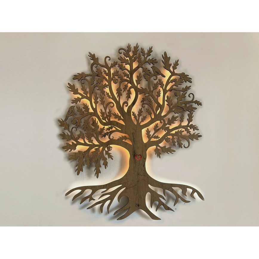 Li-Go 5732/DUB/S2 - stmievateľná nástenná LED dekorácia LED/10W/5V 20000 mAh 68x80 cm dub