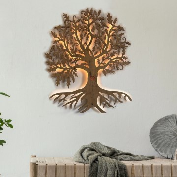 Li-Go 5739/DUB2 - LED Stmievateľná nástenná dekorácia LED/10W/230V 68x80 cm dub