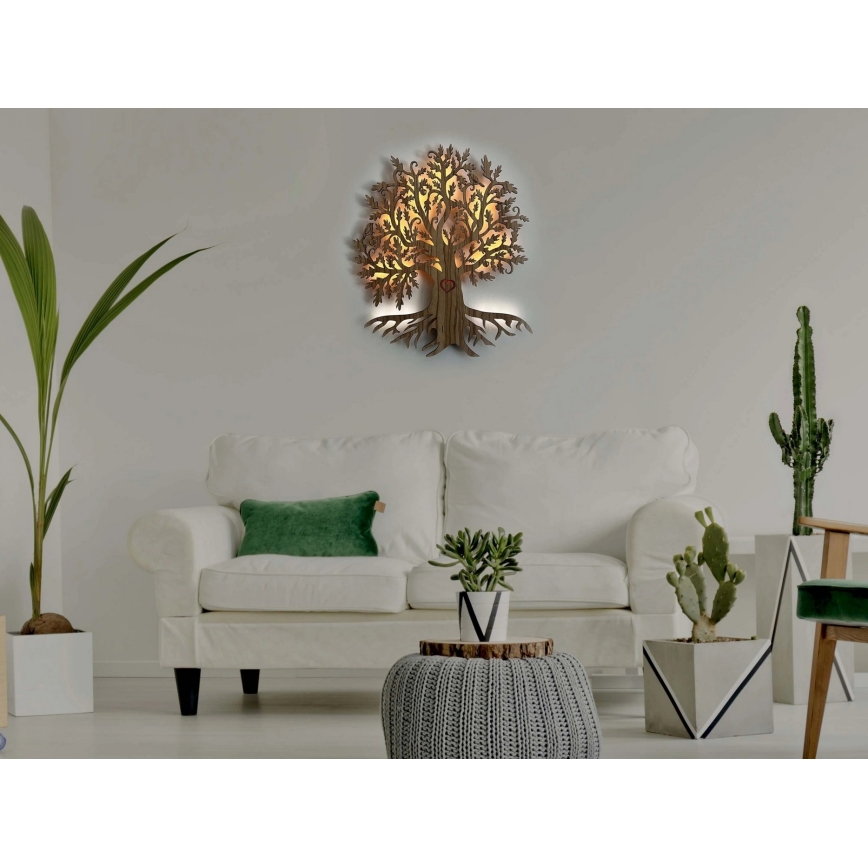 Li-Go 5747/DUB2 - LED stmievaľná nástenná dekorácia LED/10W/230V 45x55 cm dub