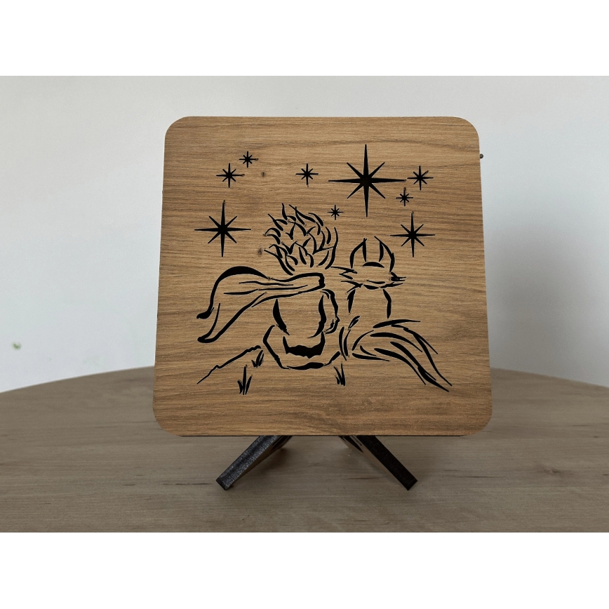 Li-Go 5788/DUB2 - LED stolná dekorácia LED/12W/230V 19x19 cm dub/Malý princ