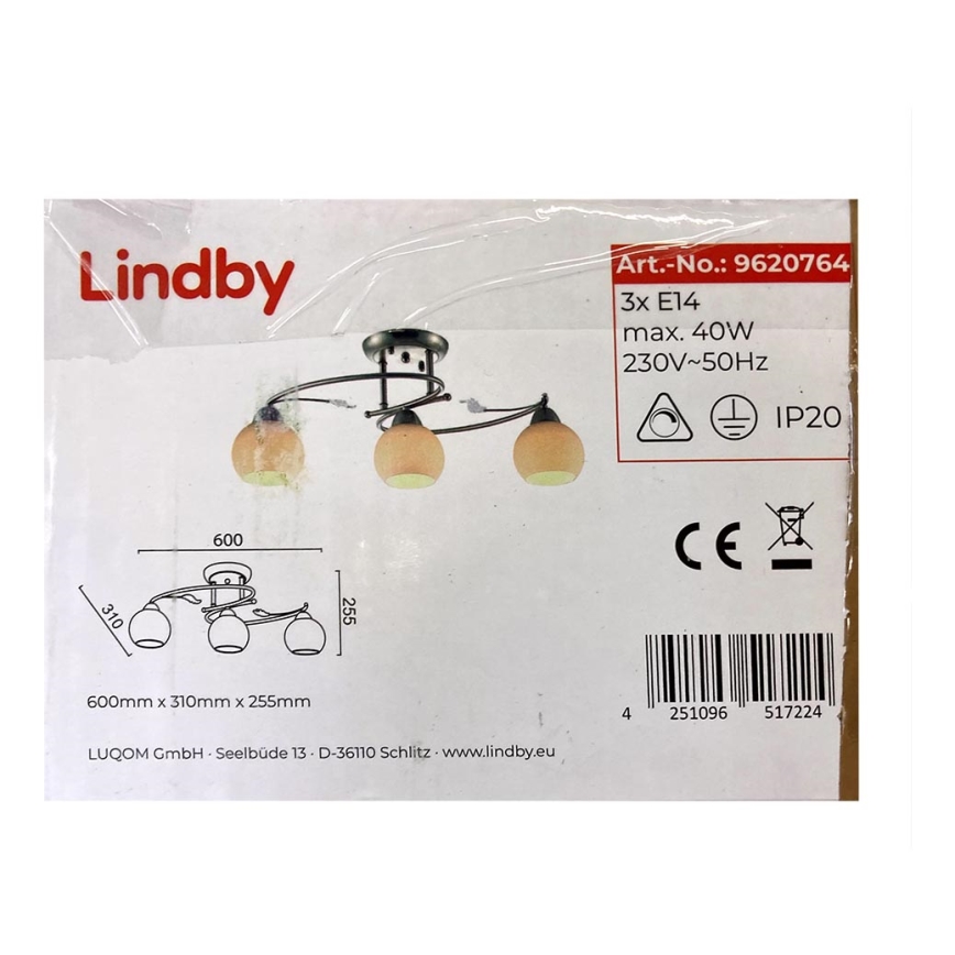 Lindby - Bodové svietidlo SVEAN 3xE14/40W/230V