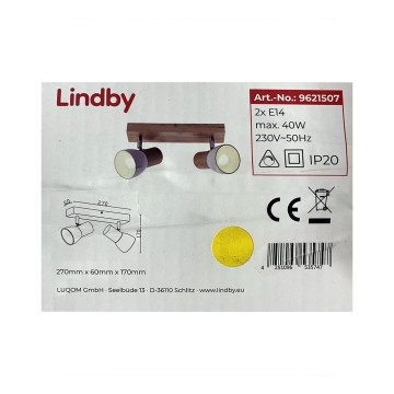 Lindby - Bodové svietidlo THORIN 2xE14/40W/230V
