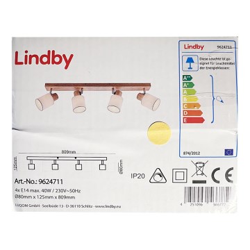 Lindby - Bodové svietidlo WANESSA 4xE14/40W/230V