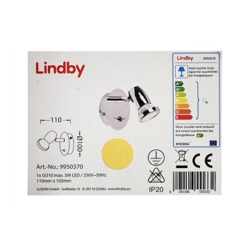 Lindby - LED Nástenné bodové svietidlo ARMINIUS 1xGU10/5W/230V