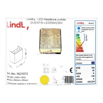 Lindby - LED Nástenné svietidlo QUENTIN LED/5W/230V