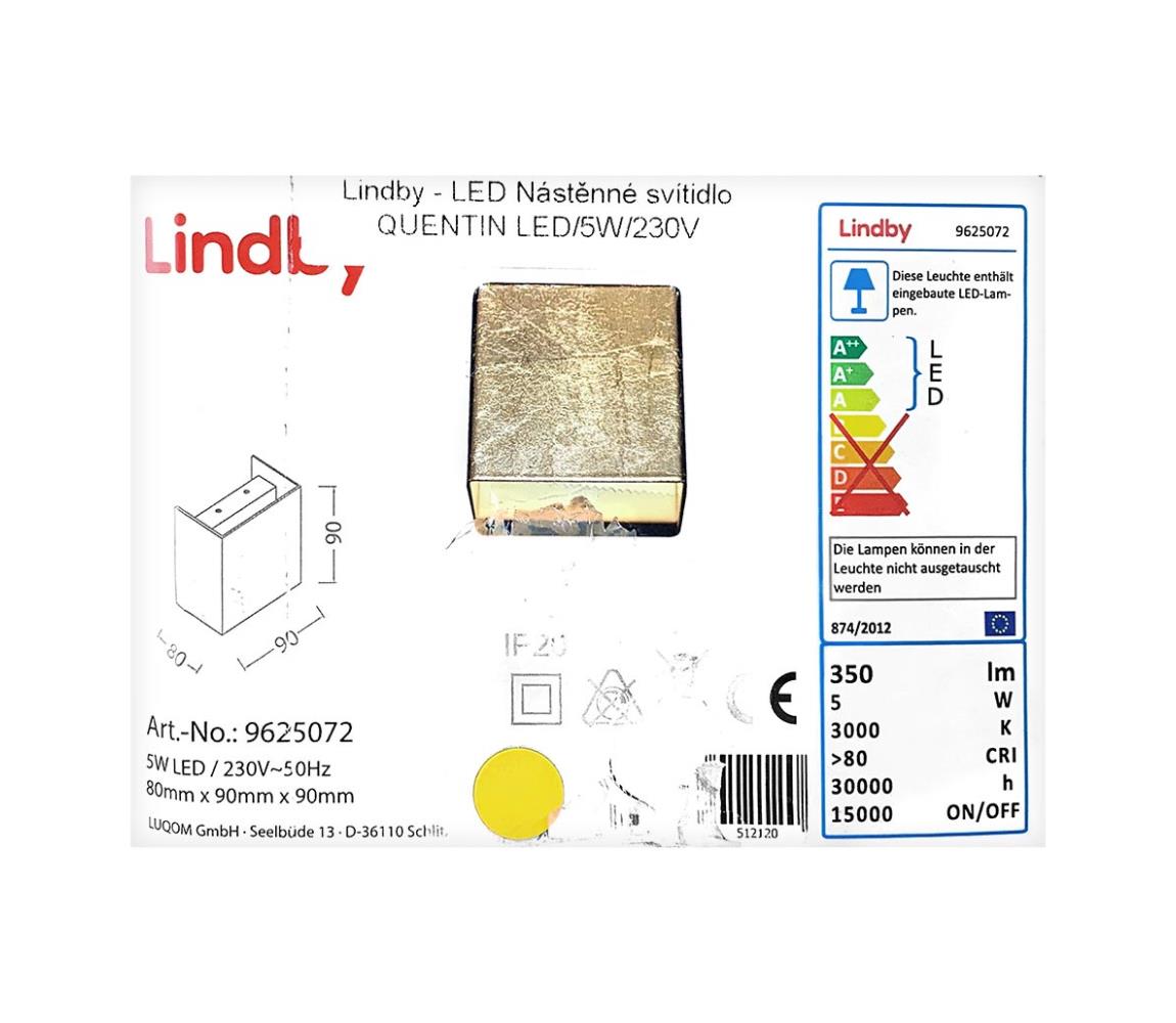 Lindby Lindby - LED Nástenné svietidlo QUENTIN LED/5W/230V