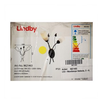 Lindby - LED Nástenné svietidlo STEFANIA 2xE14/4,5W/230V