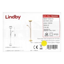 Lindby - LED Stmievateľná stojacia lampa YVETA LED/20W/230V + LED/5W/230V