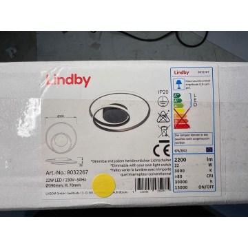 Lindby - LED Stmievateľné stropné svietidlo KYRON LED/22W/230V