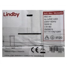 Lindby - LED Stmievateľný luster na lanku SOLVINA 4xLED/4,5W/230V