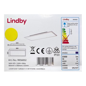 Lindby - LED Stropné svietidlo LIVEL LED/36W/230V