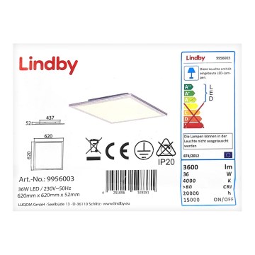 Lindby - LED Stropné svietidlo LIVEL LED/36W/230V