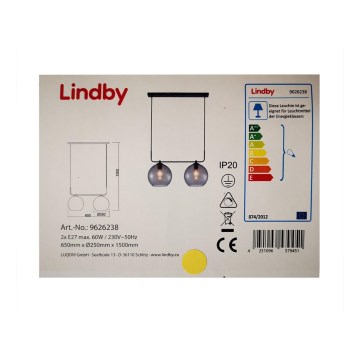 Lindby - Luster na lanku DASITA 2xE27/60W/230V