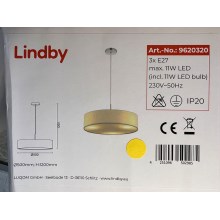 Lindby - Luster na lanku SEBATIN 3xE27/11W/230V