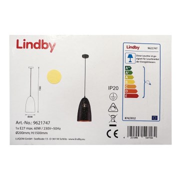 Lindby - Luster na lanku TOLA 1xE27/60W/230V