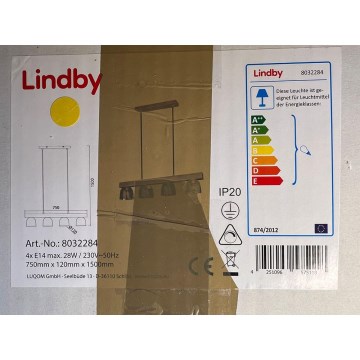 Lindby - Luster na lanku WATAN 4xE14/28W/230V