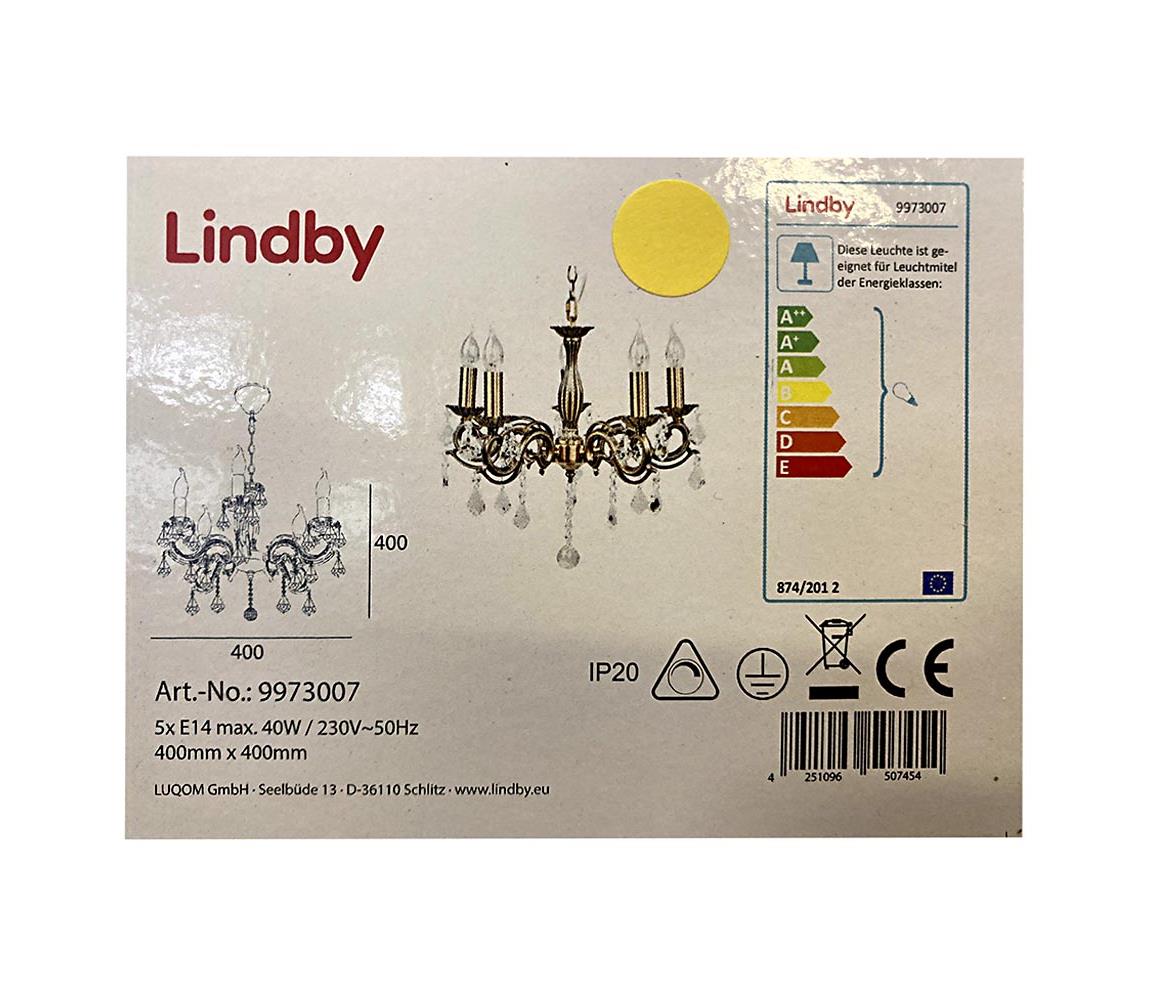 Lindby Lindby - Luster na reťazi KORA 5xE14/40W/230V