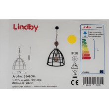 Lindby - Luster na reťazi MAXIMILIA 1xE27/60W/230V