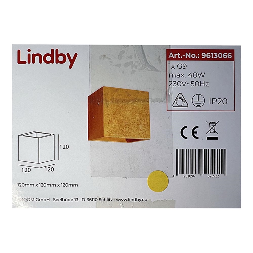 Lindby - Nástenné svietidlo YADE 1xG9/20W/230V