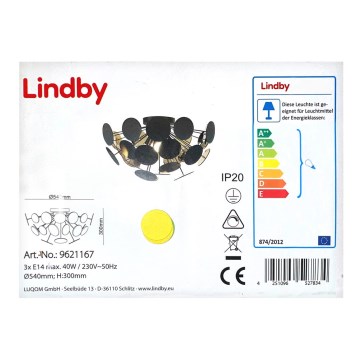 Lindby - Prisadený luster KINAN 3xE14/40W/230V