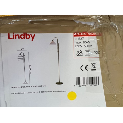 Lindby - Stojacia lampa OTIS 1xE27/60W/230V