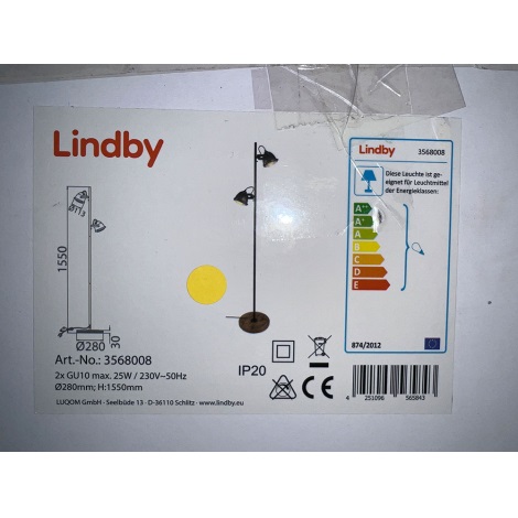 Lindby - Stojacia lampa SHILA 2xGU10/25W/230V