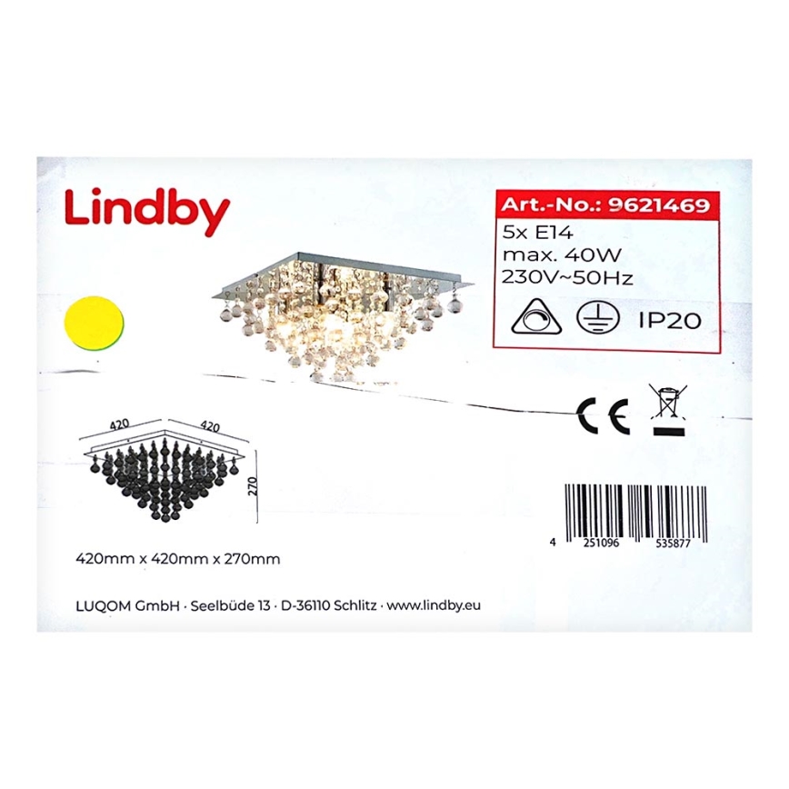 Lindby - Stropné svietidlo ANNIKA 5xE14/40W/230V