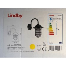 Lindby - Vonkajšia nástenná lampa NAILA 1xE27/60W/230V IP44
