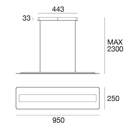 Linea Light 8939 - LED Luster na lanku ANTILE LED/45W/230V CRI 90 biela/zlatá