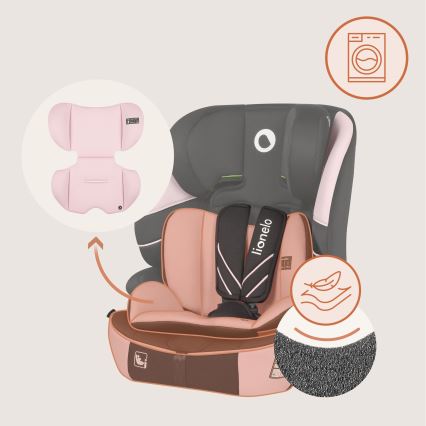 Lionelo - Autosedačka LEVI FIX i-Size 76-150 cm Pink Baby