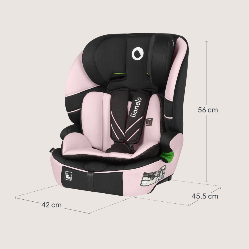 Lionelo - Autosedačka LEVI FIX i-Size 76-150 cm Pink Baby