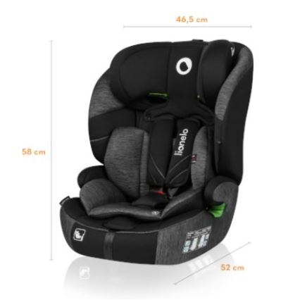 Lionelo - Autosedačka LEVI ONE i-Size 76-150 cm čierna/šedá