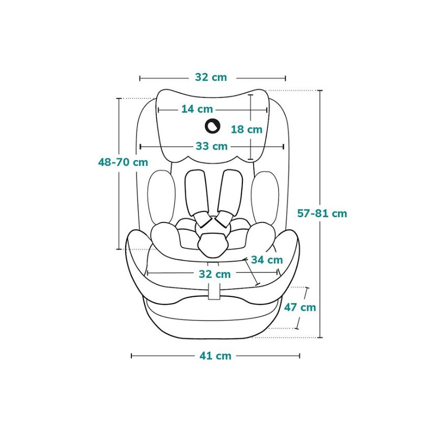 Lionelo - Autosedačka NEAL i-Size 100-150 cm Zelená Tyrkysová
