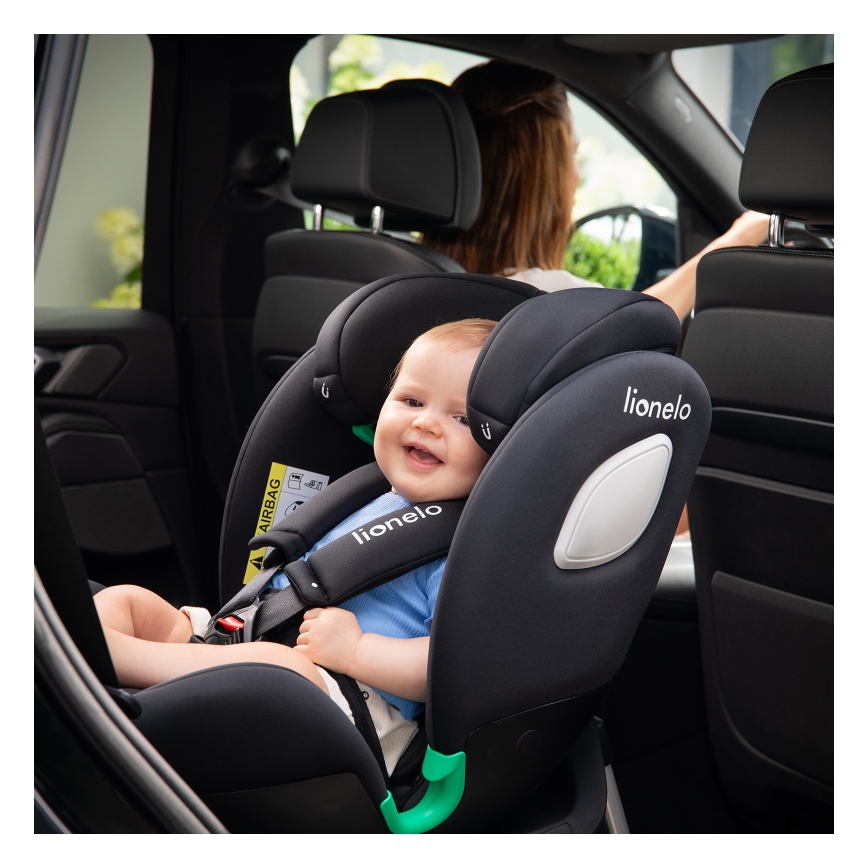 Lionelo - Autosedačka s otočnou základňou BRAAM AIR i-Size 40-150 cm Black Carbon