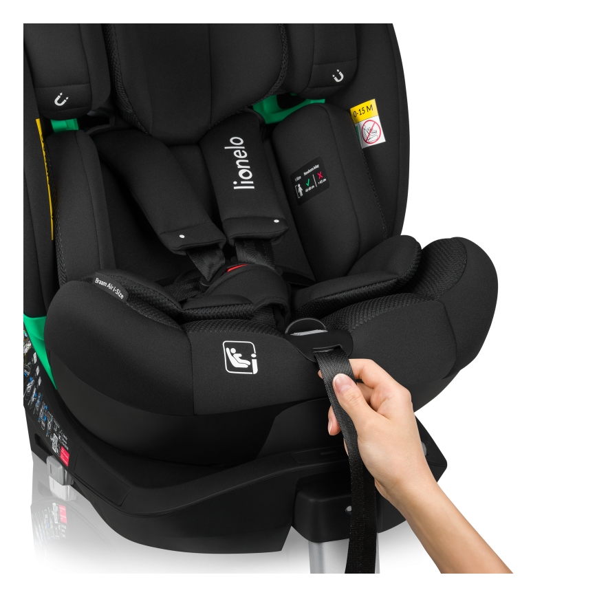 Lionelo - Autosedačka s otočnou základňou BRAAM AIR i-Size 40-150 cm Black Carbon